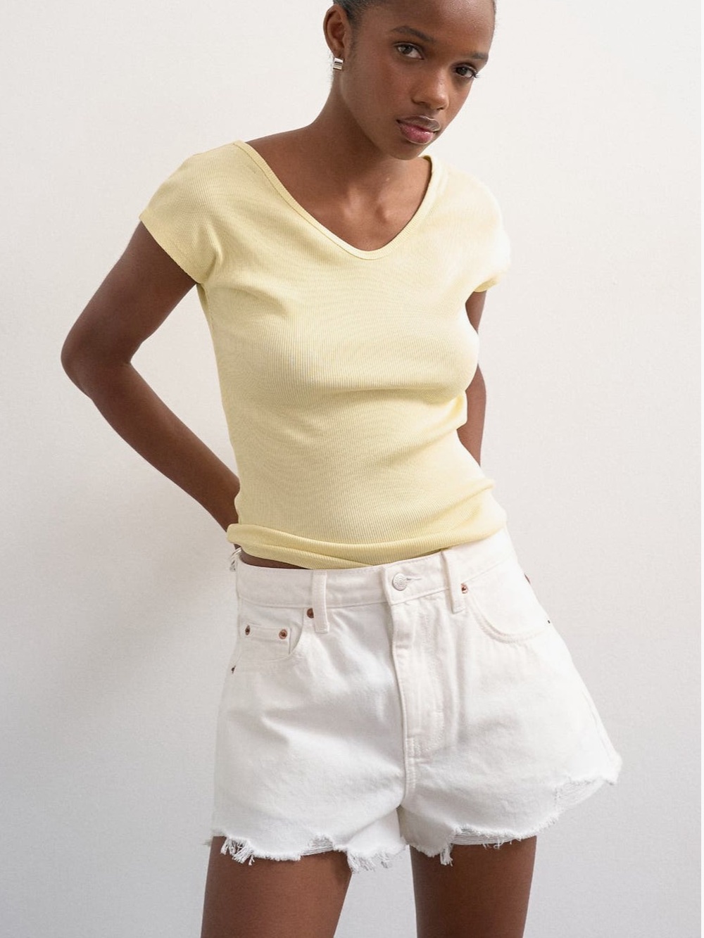 Topshop Distressed Denim Shorts